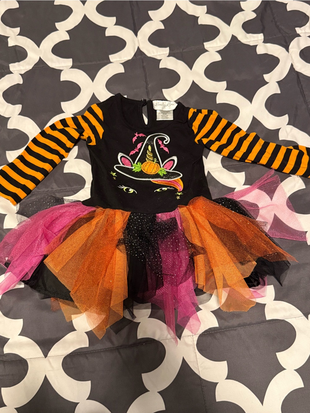 Emily Rose Black, Orange & Pink Witch Tutu Dress